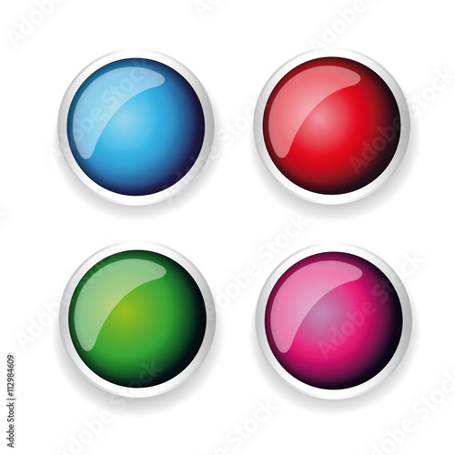 Free Download Colorful shiny button set with metallic elements - GFXLoad