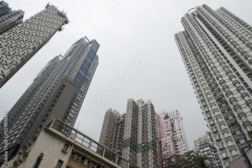 Wallpaper Mural Hong Kong skyscrapers seen from below Torontodigital.ca
