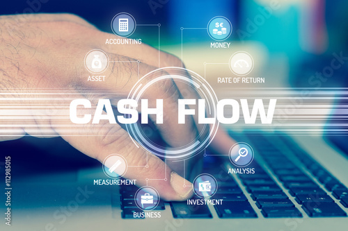 CASH FLOW CONCEPT with Icons and Keywords