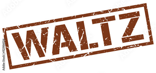 waltz brown grunge square vintage rubber stamp