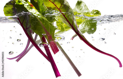 Swiss chard in water