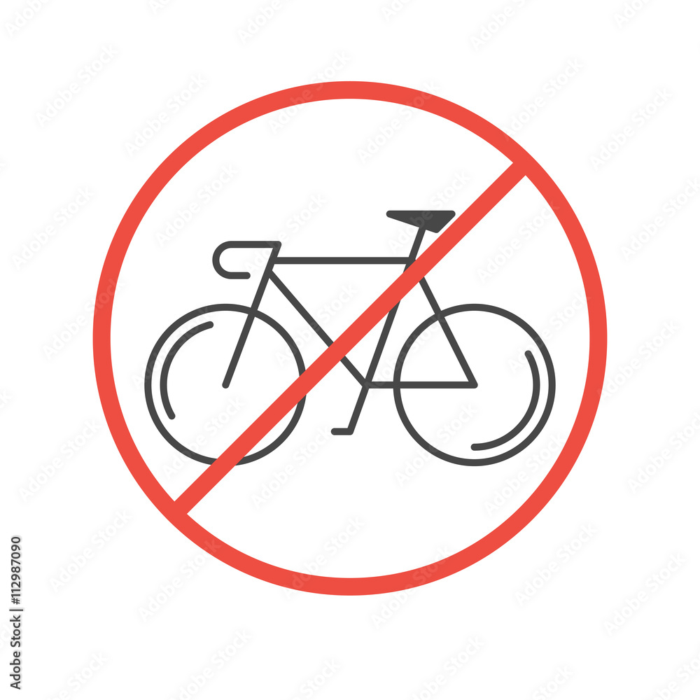 Modern Illustration of Bicycles Prohibited Symbol. Modern Illustration of Bicycles Prohibited Symbol.