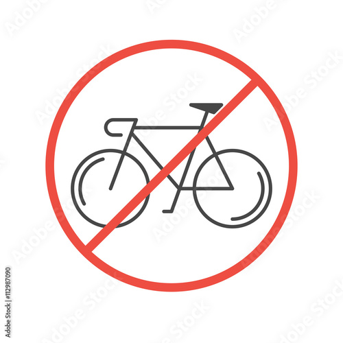 Modern Illustration of Bicycles Prohibited Symbol.