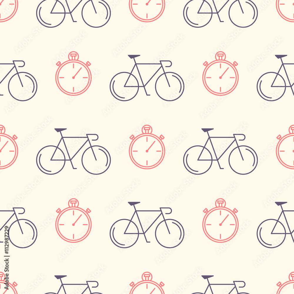 Decorative seamless pattern with racing bikes Decorative seamless pattern with racing bikes