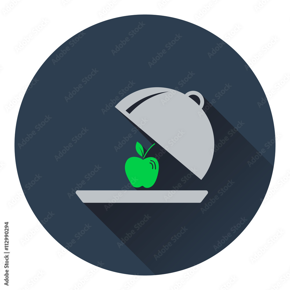 Fototapeta premium Icon of Apple inside cloche