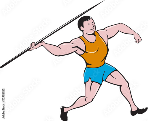 Javelin Throw Track and Field Cartoon