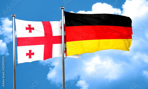 Georgia flag with Germany flag, 3D rendering