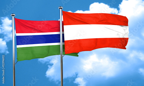 Free Download Gambia flag with Austria flag, 3D rendering - GFXLoad