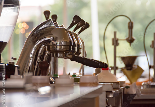 Professional Espresso Press in a Modern Coffee Shop