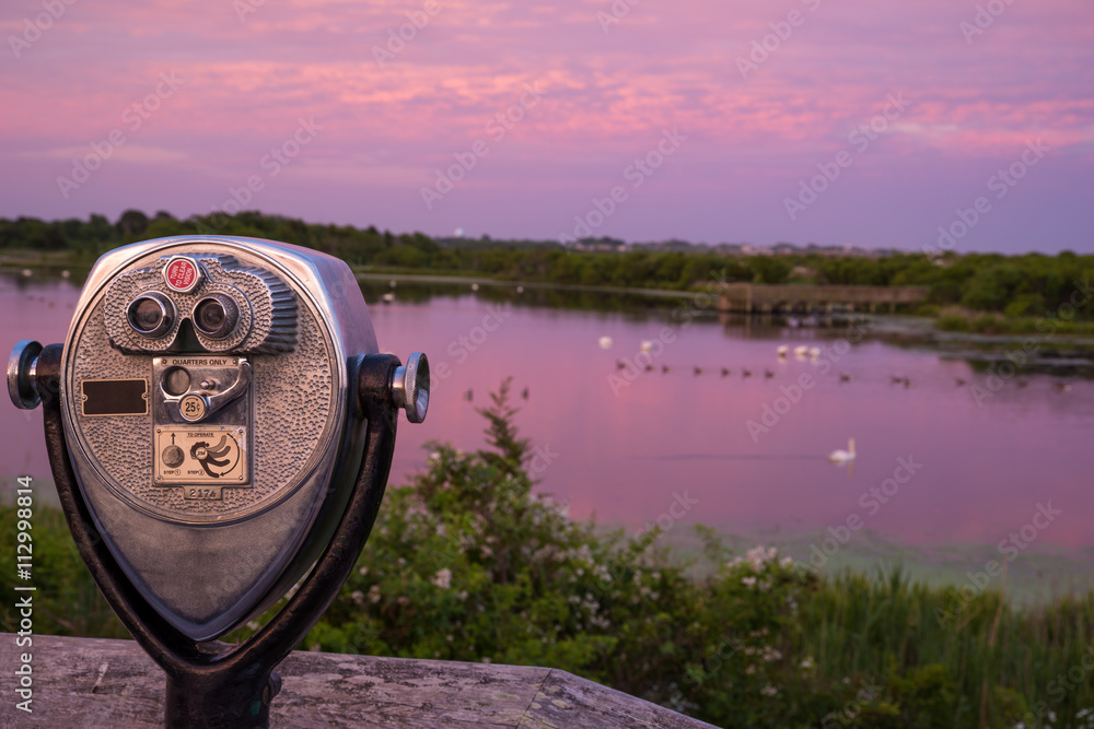 Obraz premium telescope by the lake