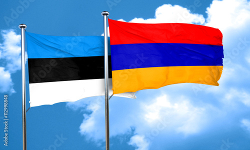 Free Download estonia flag with Armenia flag, 3D rendering - GFXLoad