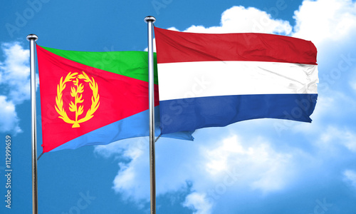 Free Download Eritrea flag with Netherlands flag, 3D rendering - GFXLoad
