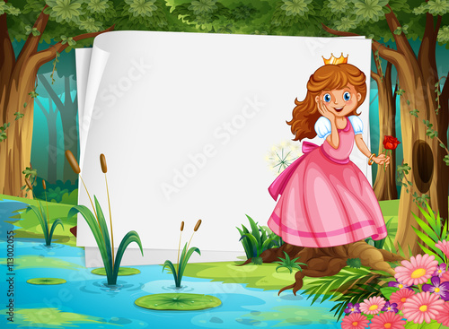 Paper design with princess in the woods