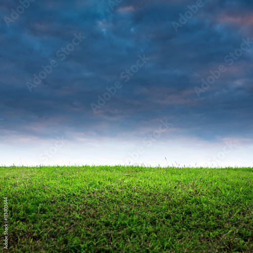 Dramatic sky with grass.