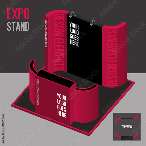 Blank Square Pink Exhibition Booth