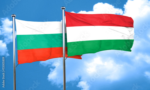 Free Download bulgaria flag with Hungary flag, 3D rendering - GFXLoad