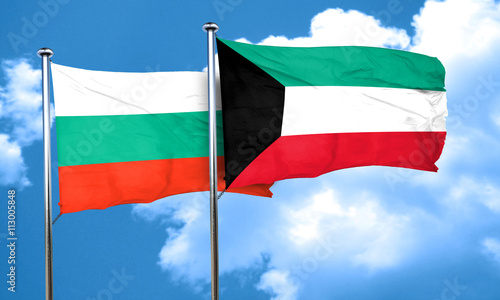 Free Download bulgaria flag with Kuwait flag, 3D rendering - GFXLoad