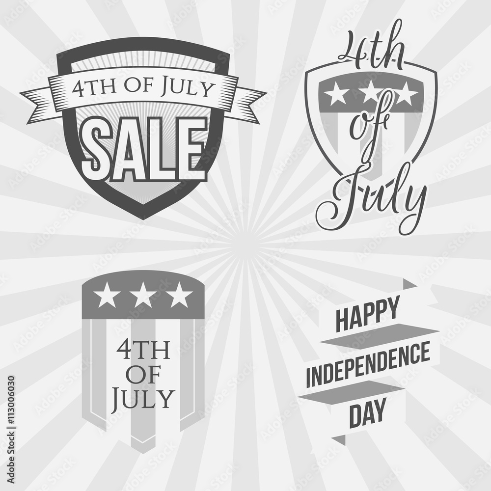 Fototapeta Independence Day 4th of July Labels Collection
