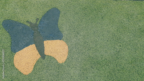 Rubber floor with colorful pattern