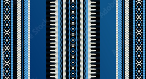 Blue Theme Sadu Weaving Middle Eastern Traditional Rug Texture
