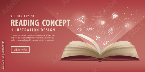 The red book are open, the icon refers to knowledge and learning