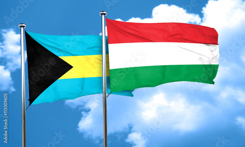 Free Download Bahamas flag with Hungary flag, 3D rendering - GFXLoad