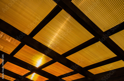 The roof of the veranda of polycarbonate