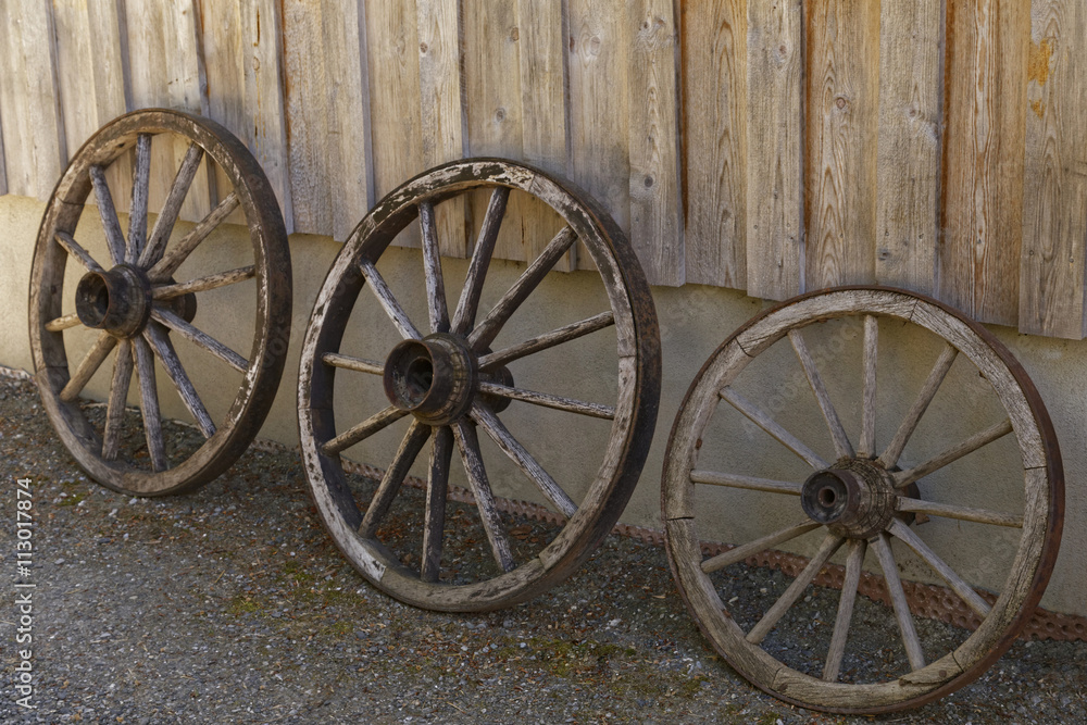 historic carriage wheels