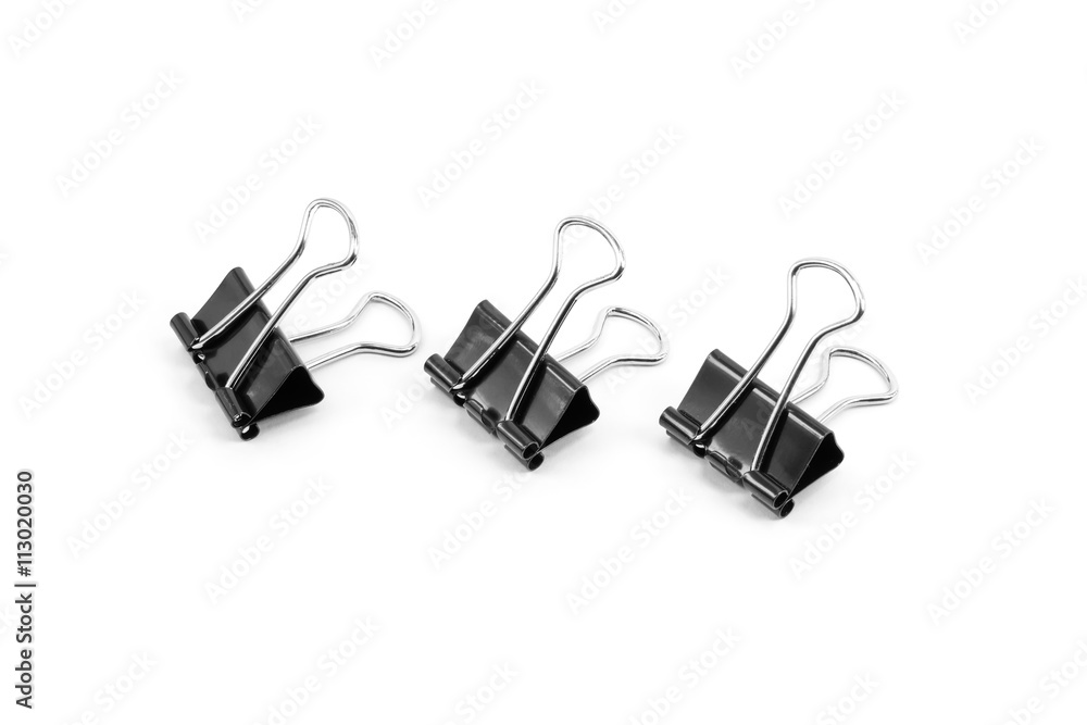 Binder clip, Paper clip isolated on white background Binder clip, Paper clip isolated on white background