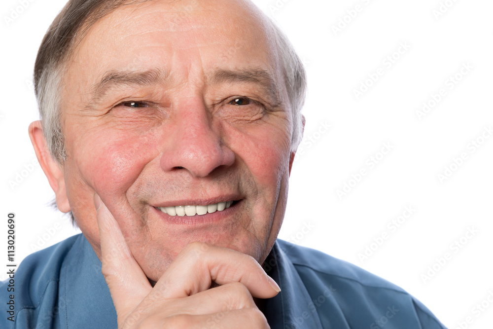 Portrait of senior man isolated on white Portrait of senior man isolated on white