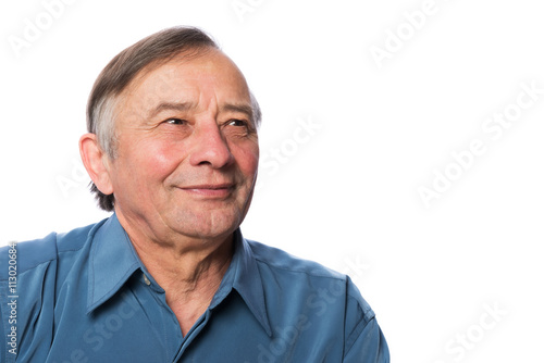 Portrait of senior man isolated on white