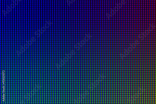 Closeup RGB led diode of led TV and led monitor screen display panel. Colorful led screen for background and design with copy space for text or image.