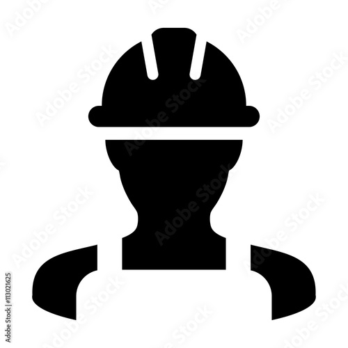 Worker Icon - Workman, Surveyor, Craftsman, Factory, Industry User Icon in (Glyph Vector illustration).