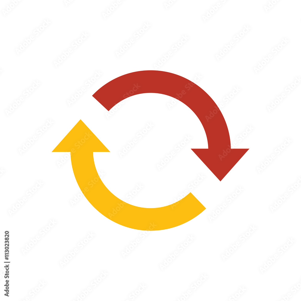 Refresh Icon yellow and red color Refresh Icon yellow and red color