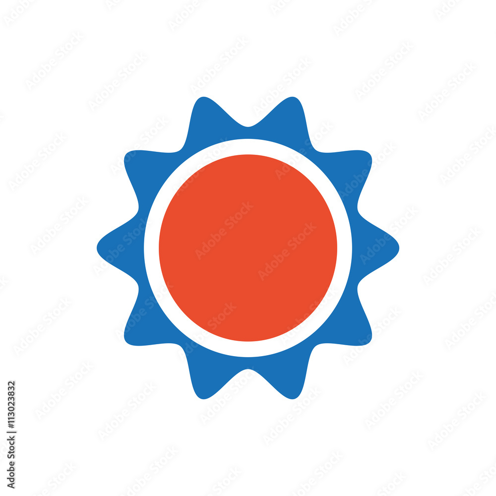 Sun icon design blue and orange Sun icon design blue and orange