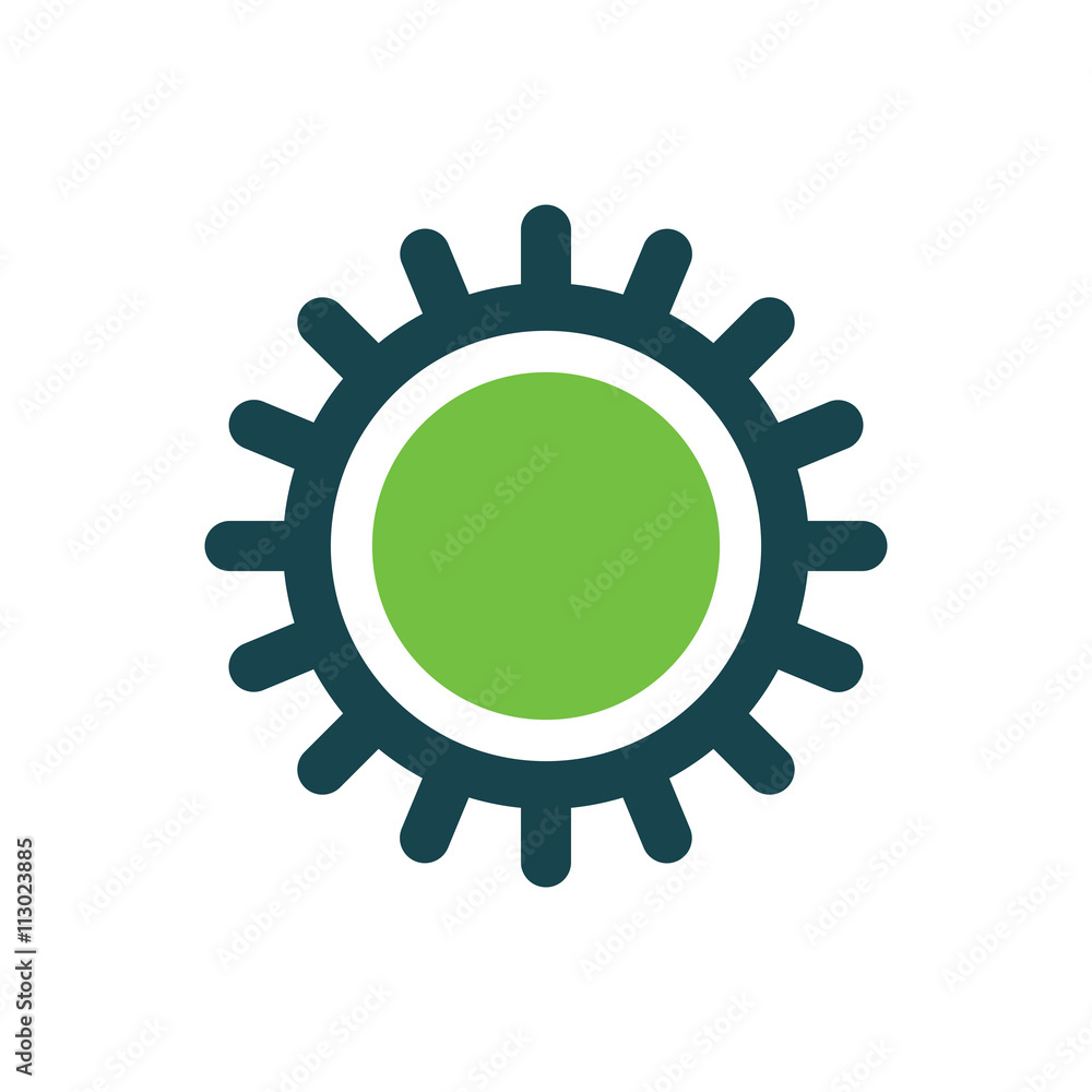 design Sun icon green design Sun icon green