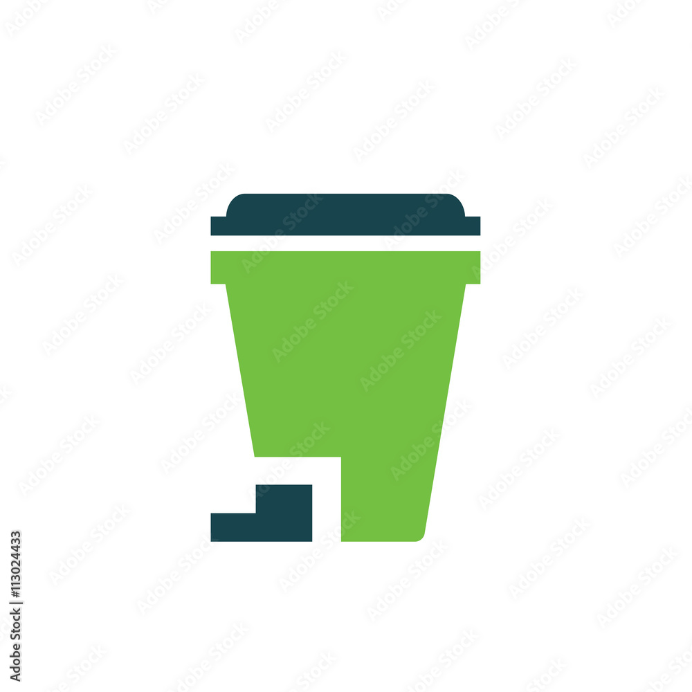 design bin icon green design bin icon green