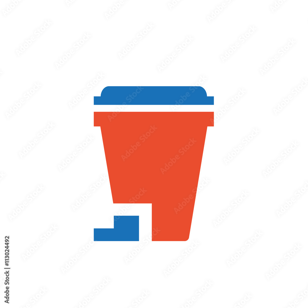 design bin icon blue and orange design bin icon blue and orange
