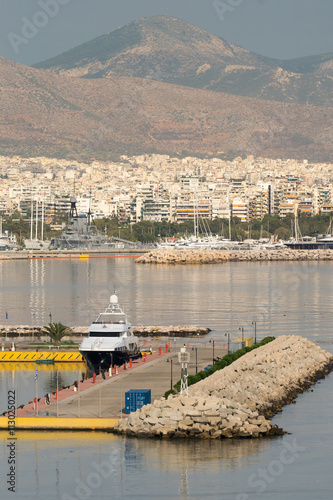 Port of Kastella at Piraeus with a boat in it.
 photo