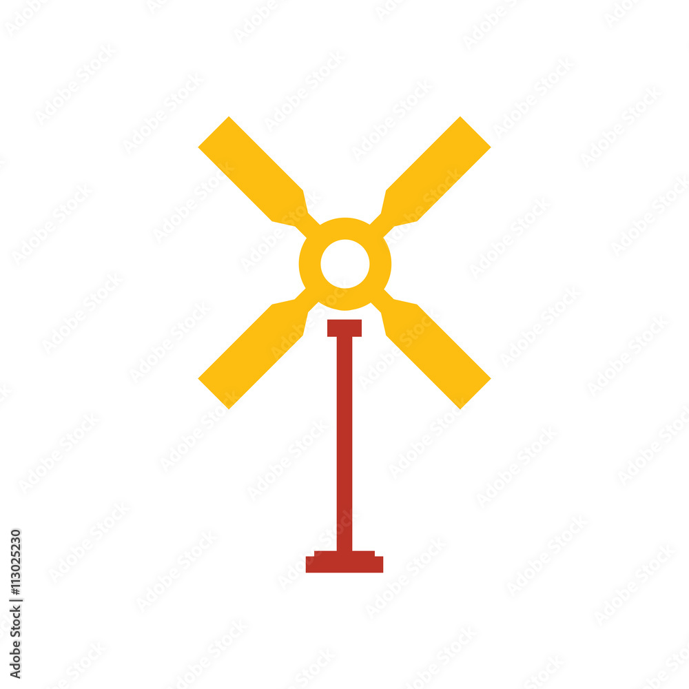 wind turbine icon yellow and red color wind turbine icon yellow and red color