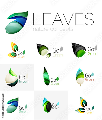 Leaf logo set