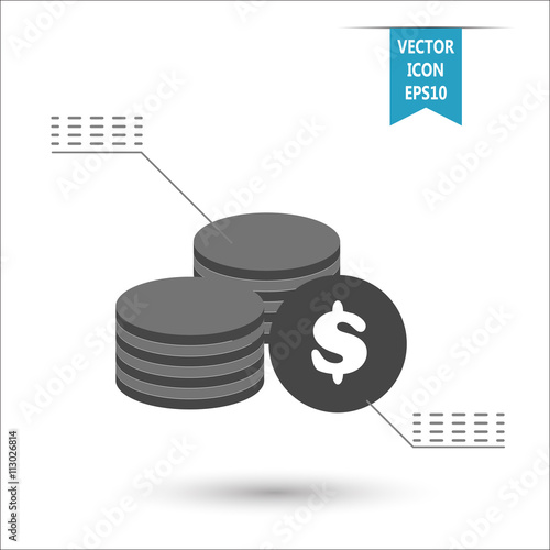 Coins icon - vector illustration