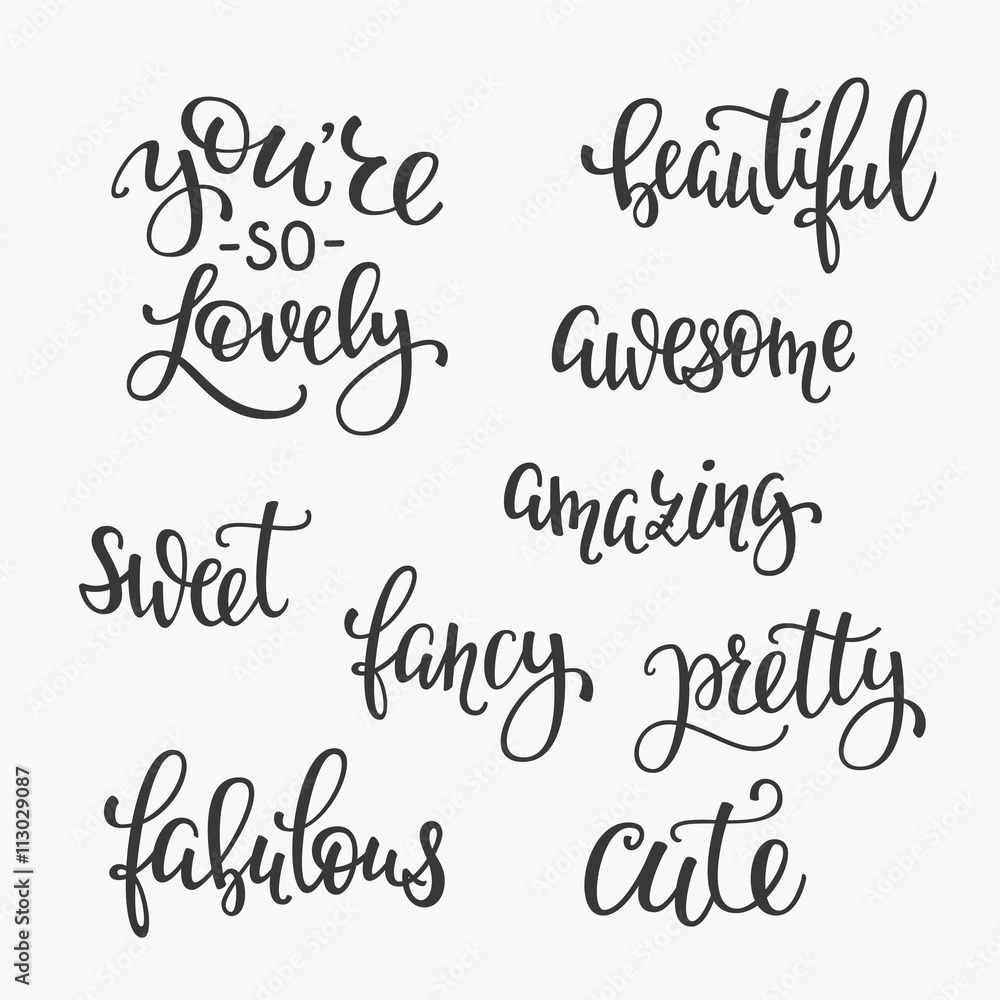 Friendship Family and Romantic love lettering set Friendship Family and Romantic love lettering set