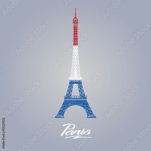 illustration of Eiffel tower line vector
