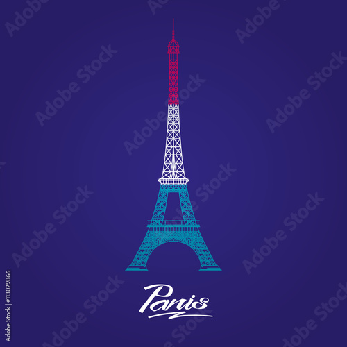illustration of Eiffel tower line vector