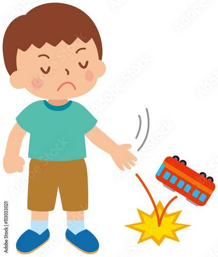 おもちゃを投げ捨てる子供
