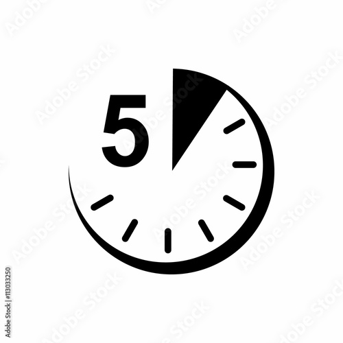 5 minutes icon, simple style