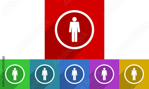 Flat design vector male icon set