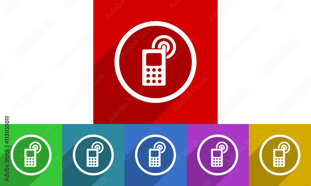 Flat design phone vector icon set Flat design phone vector icon set