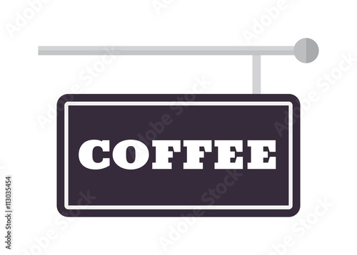 Coffee sign vector illustration.